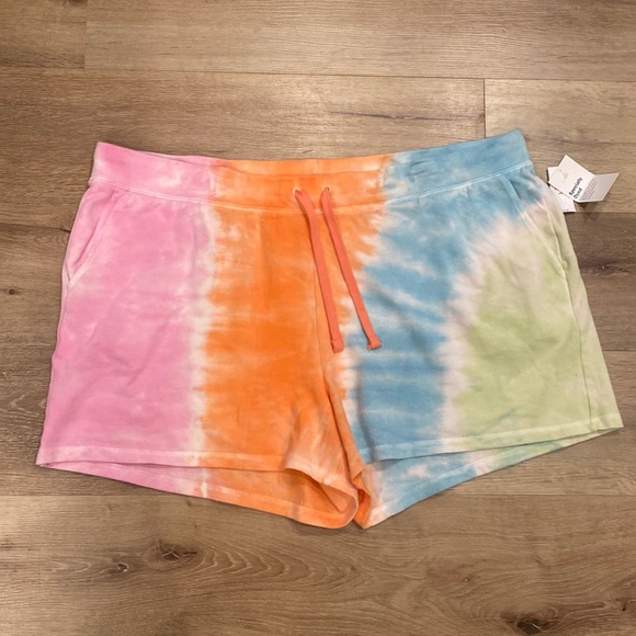 Old Navy Pants - Old Navy Mid-Rise Vintage Sweat Shorts, Rainbow Tie Dye, Size XXL